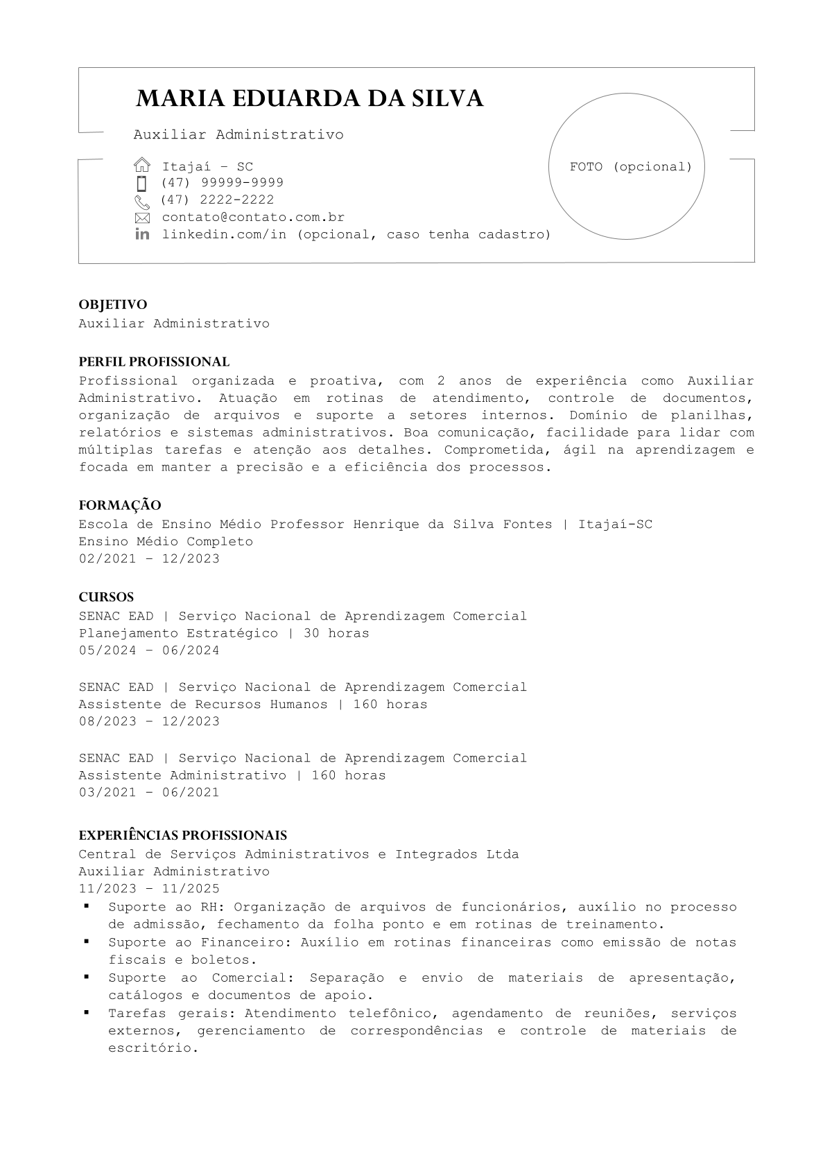 Modelo de Currículo 2